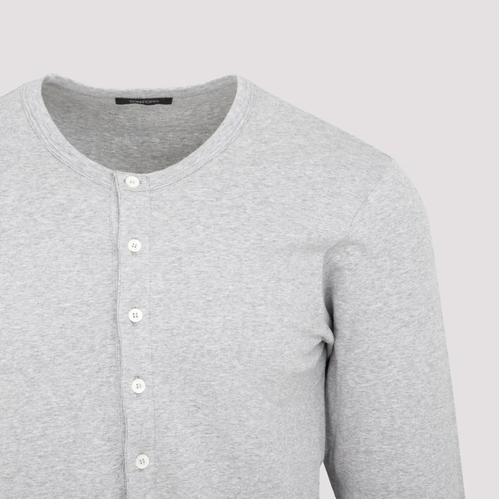 Tom Ford Crewneck Henley Pajama T-Shirt