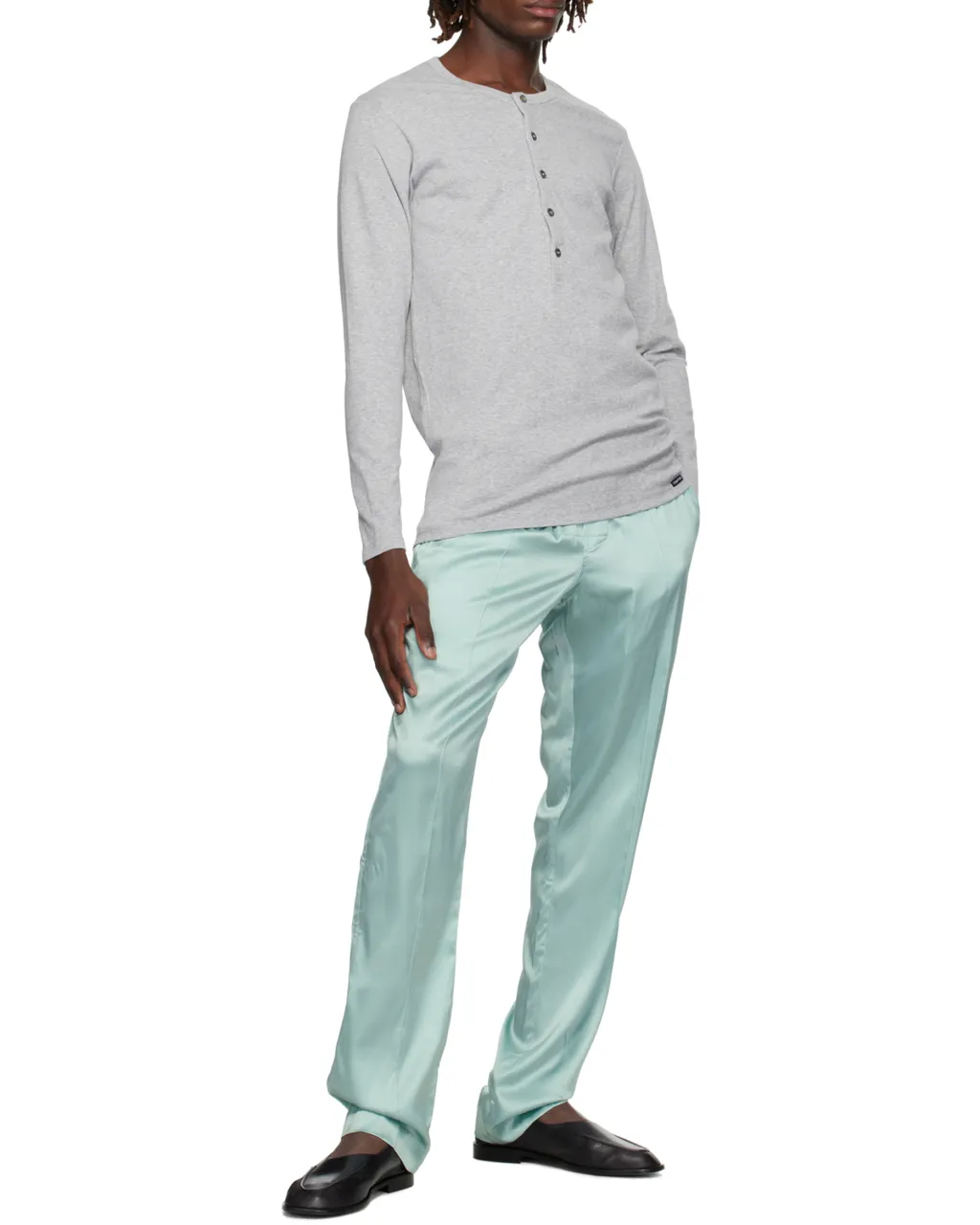 Tom Ford Crewneck Henley Pajama T-Shirt