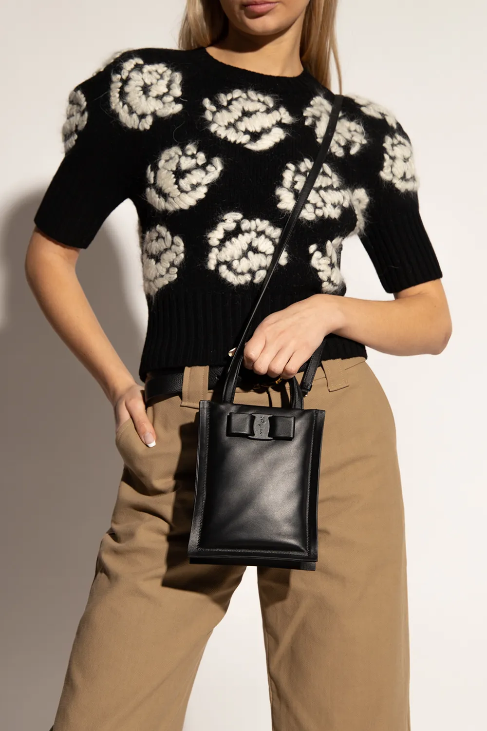 Buckle-Detail Leather Tote Bag