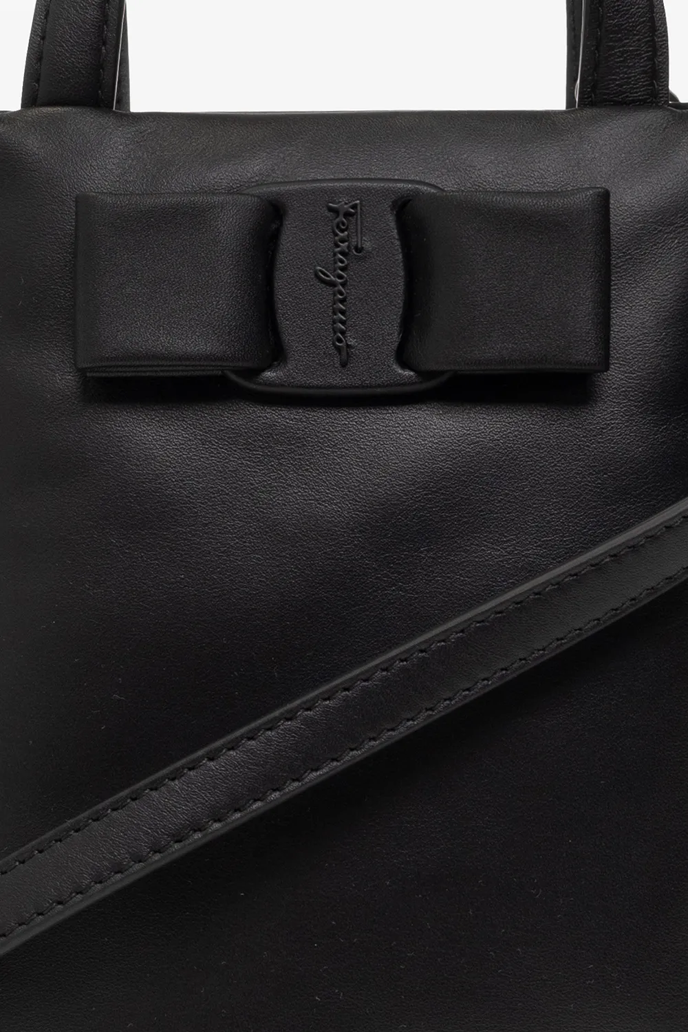 Buckle-Detail Leather Tote Bag