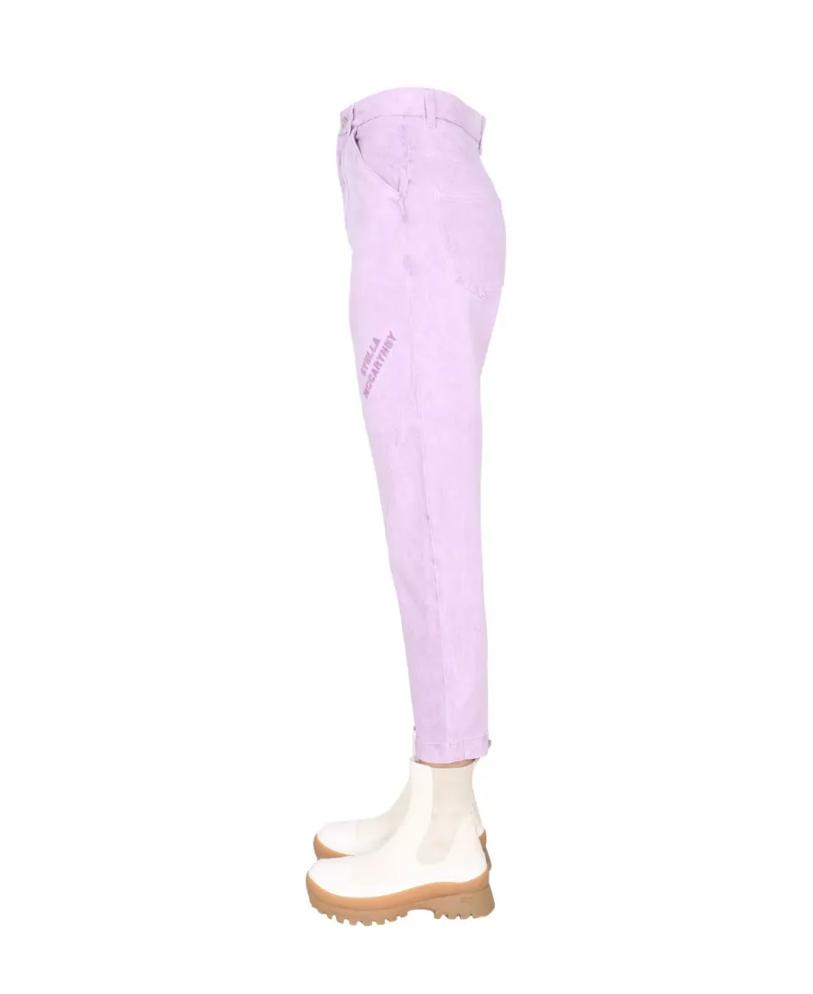 Stella Mccartney Logo Embroidered Straight Leg Jeans