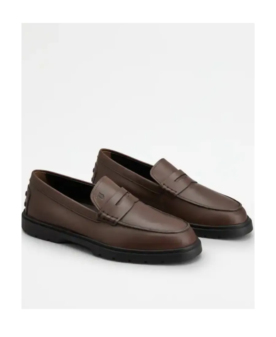 Tod's Logo Embossed Penny Loafers