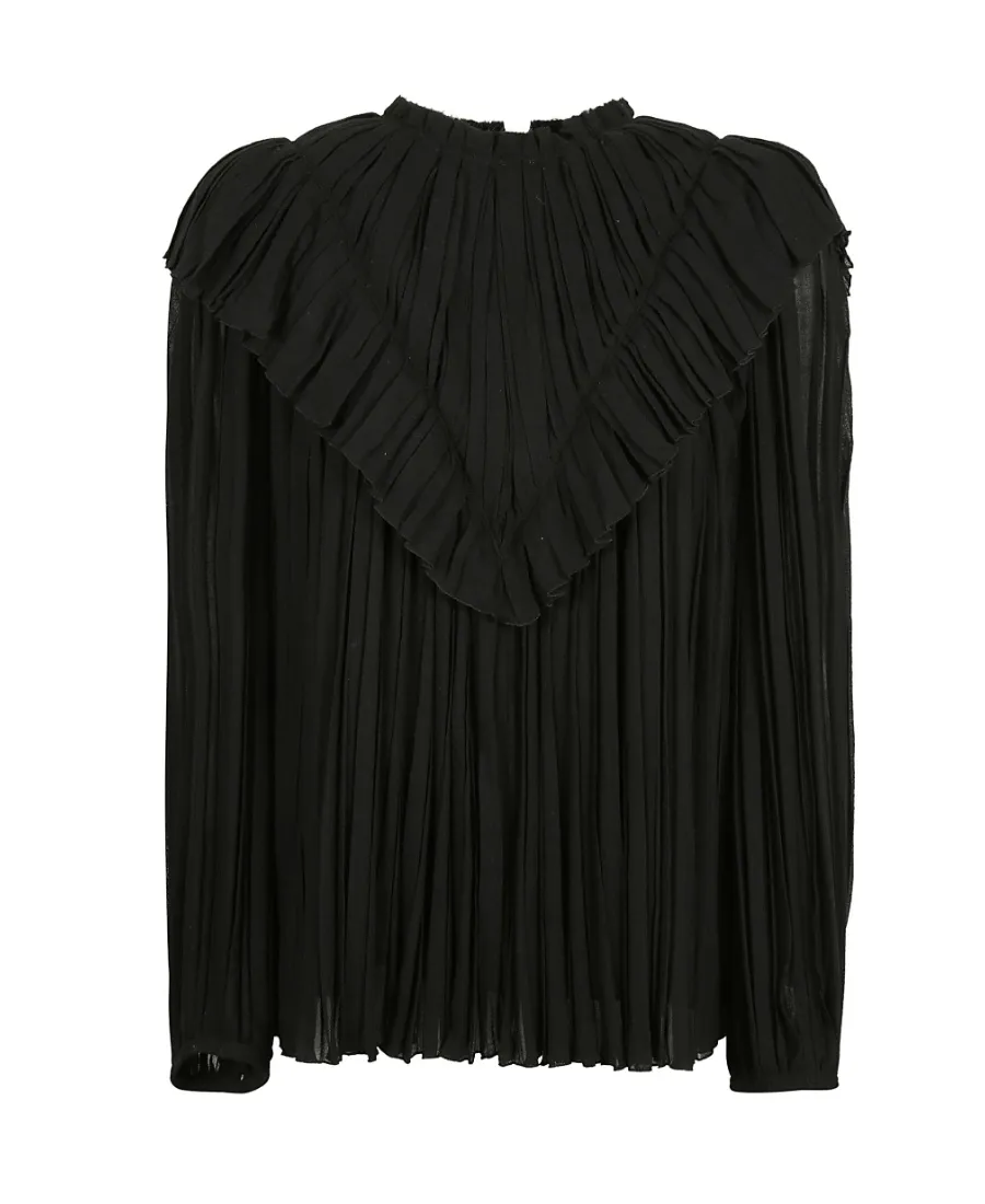 Pleated Lotus Leaf Blouse