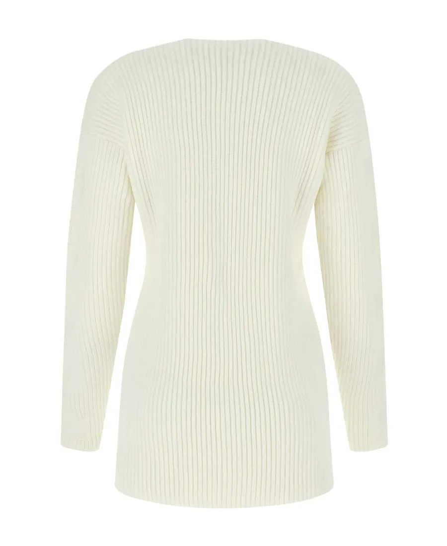 Off-White Ribbed-Knit Crewneck Jumper