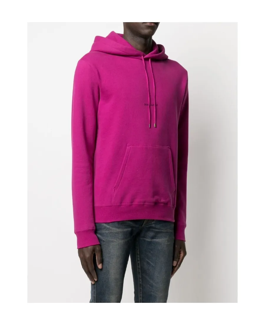Saint Laurent Logo Printed Drawstring Hoodie