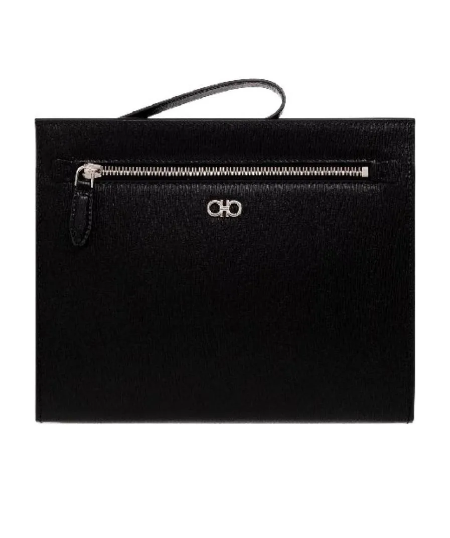Salvatore Ferragamo Gancini Logo Plaque Clutch Bag