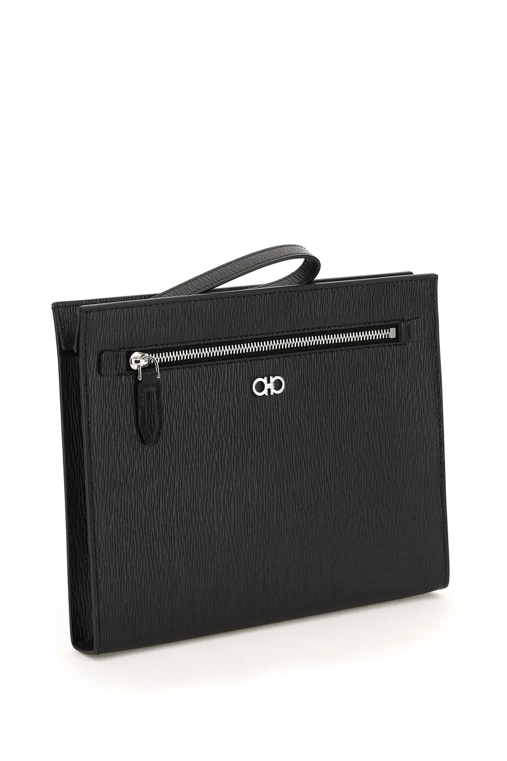 Salvatore Ferragamo Gancini Logo Plaque Clutch Bag