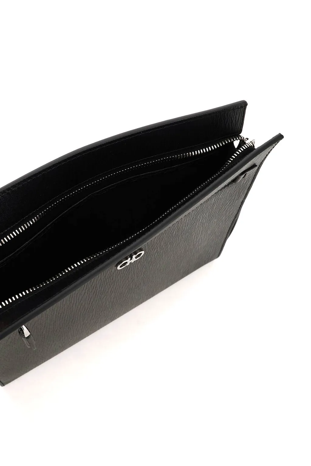 Salvatore Ferragamo Gancini Logo Plaque Clutch Bag