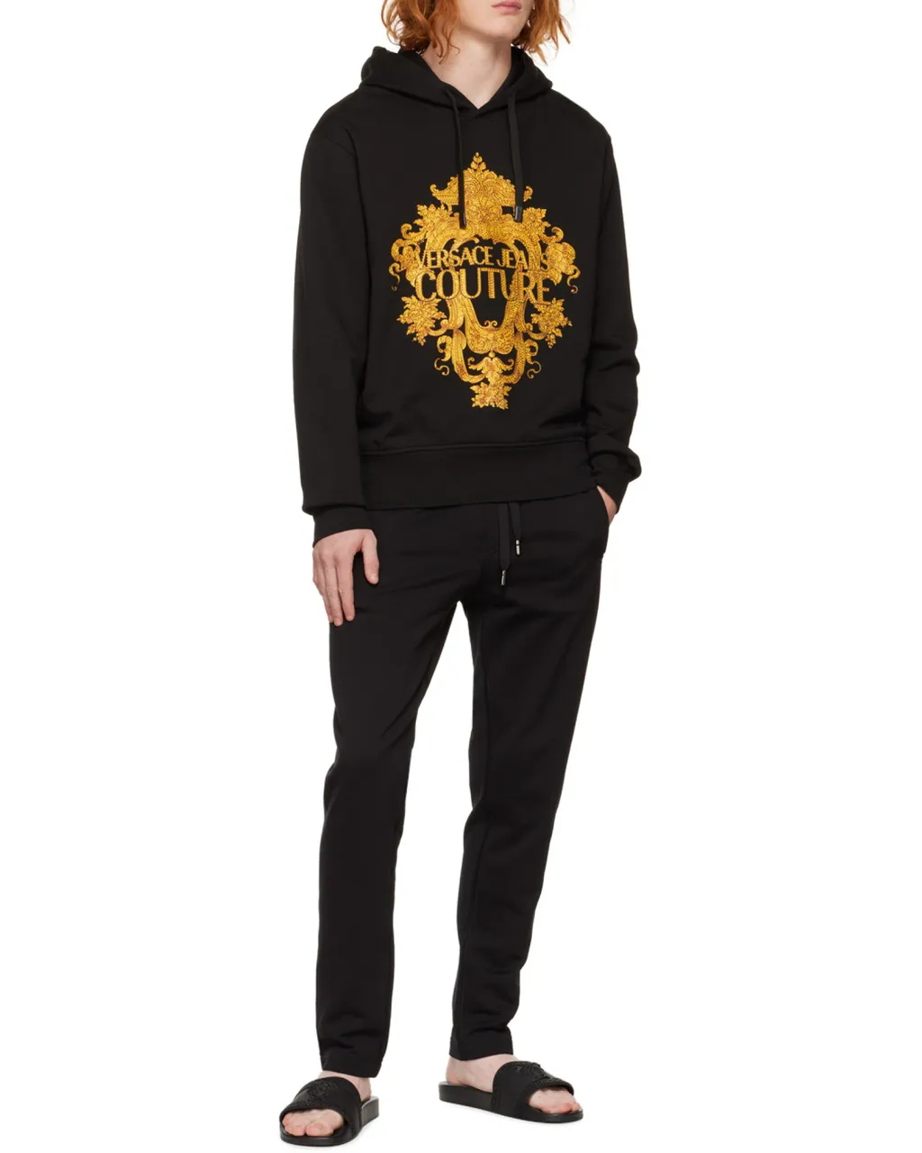 Versace Jeans Couture Logo-Printed Drawstring Hoodie