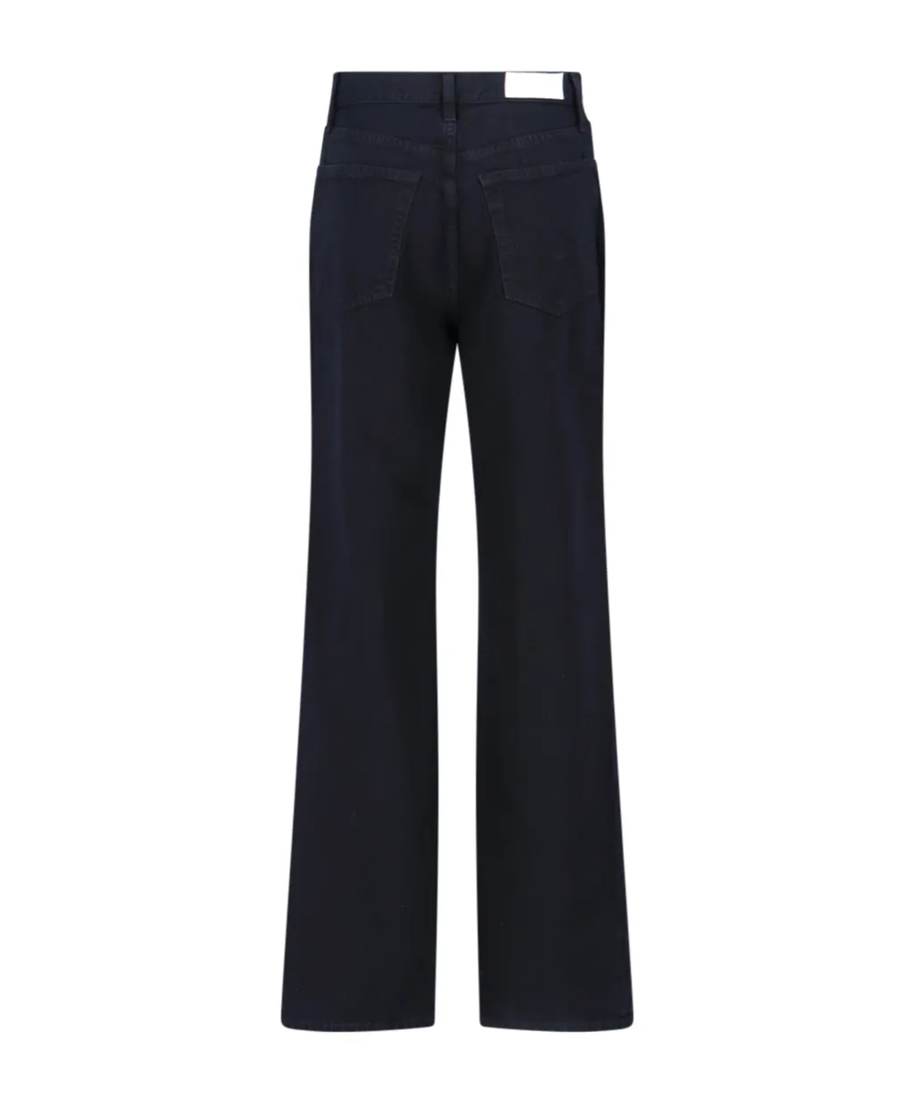 Re/Done Logo Patch Wide-Leg Jeans