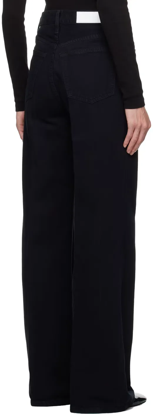 Re/Done Logo Patch Wide-Leg Jeans