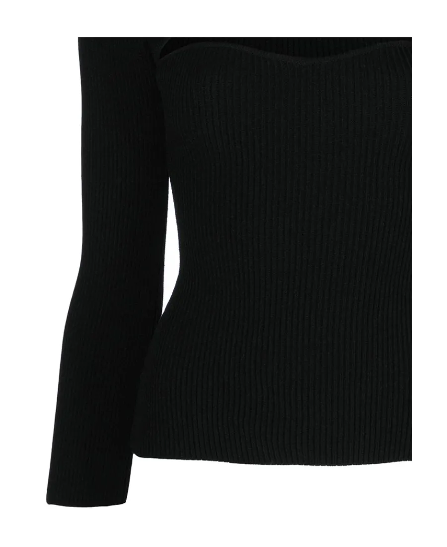 Angela Cut-Out Ribbed-Knit Top
