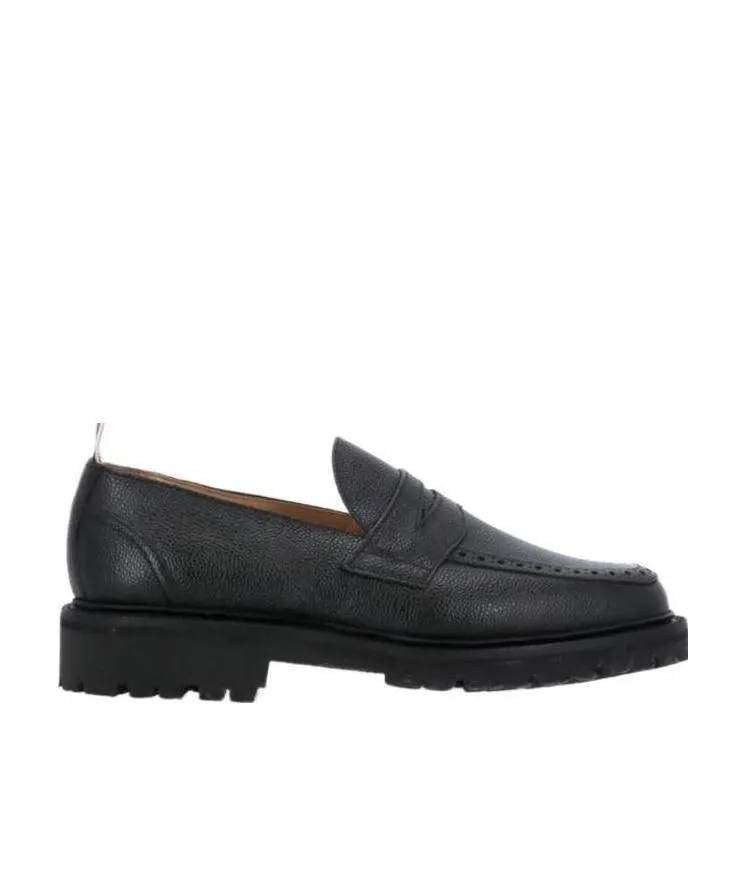 Grosgrain-Loop Round-Toe Loafers
