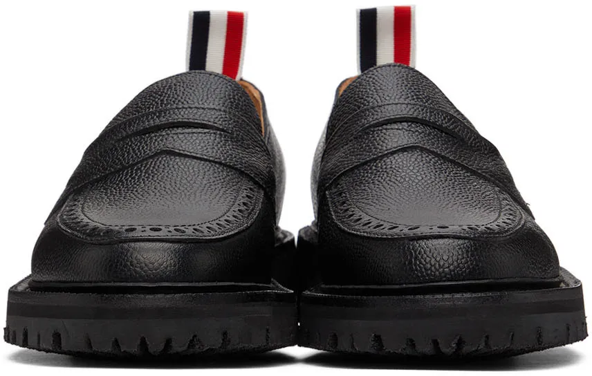 Grosgrain-Loop Round-Toe Loafers