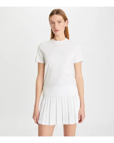 Tory Burch Logo Embroidered Crewneck T-Shirt