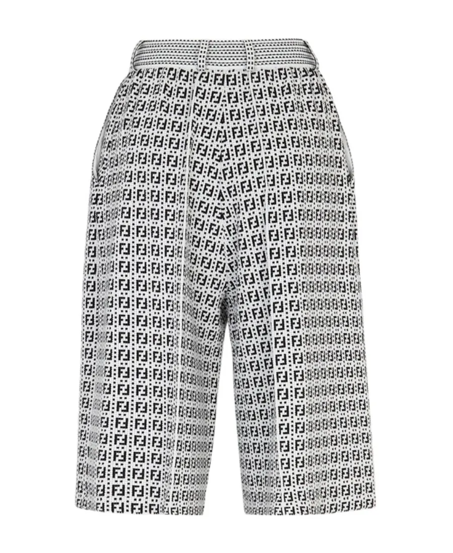 Ff Pattern Straight Tube Trousers
