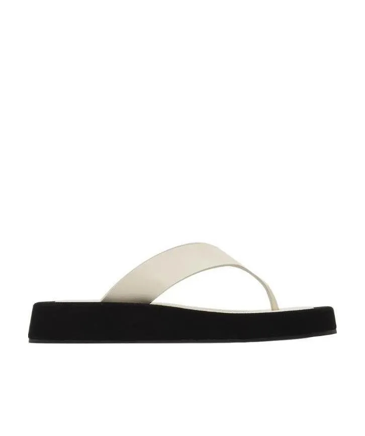 White Clip-On Sandals