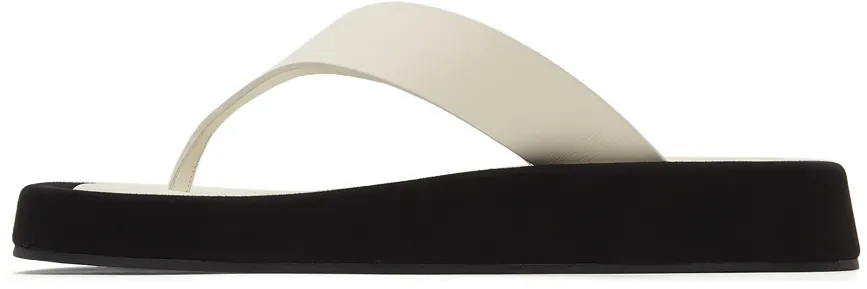 White Clip-On Sandals