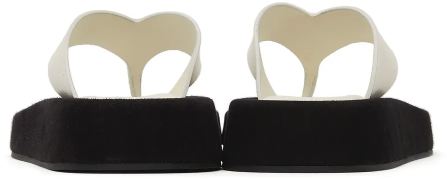 White Clip-On Sandals