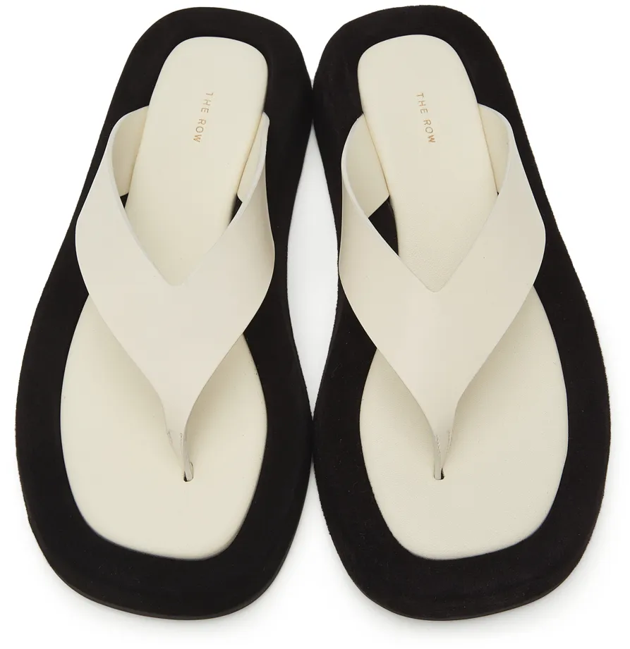 White Clip-On Sandals