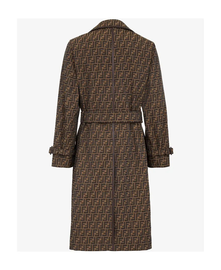 Fendi Ff Motif Belted Trench Coat