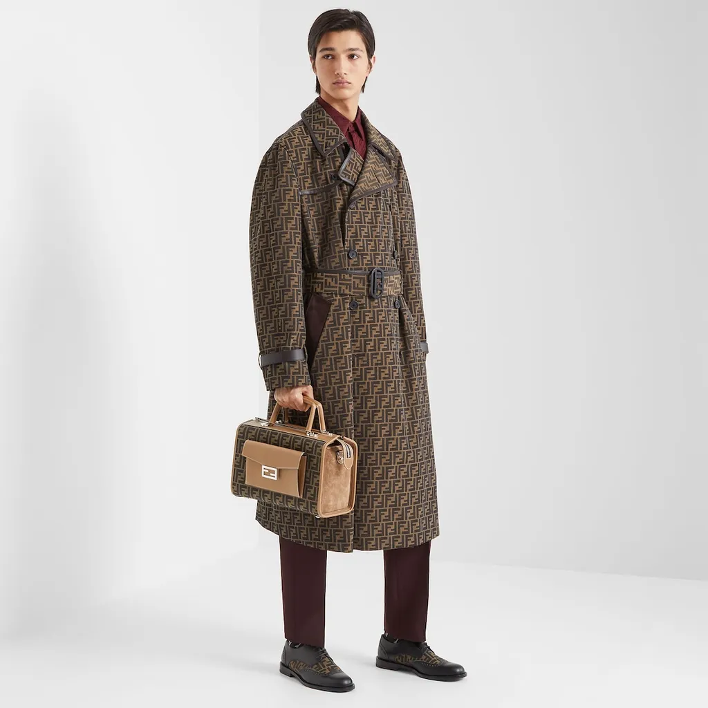 Fendi Ff Motif Belted Trench Coat