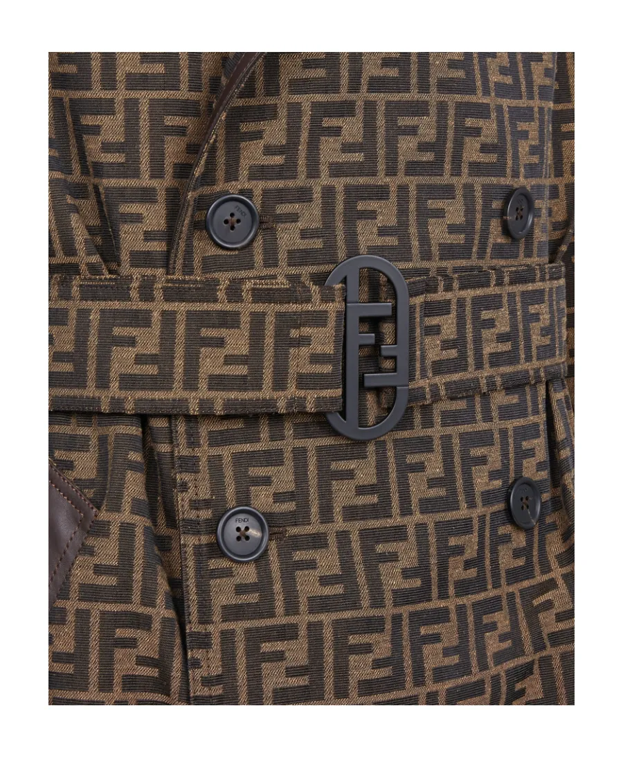 Fendi Ff Motif Belted Trench Coat