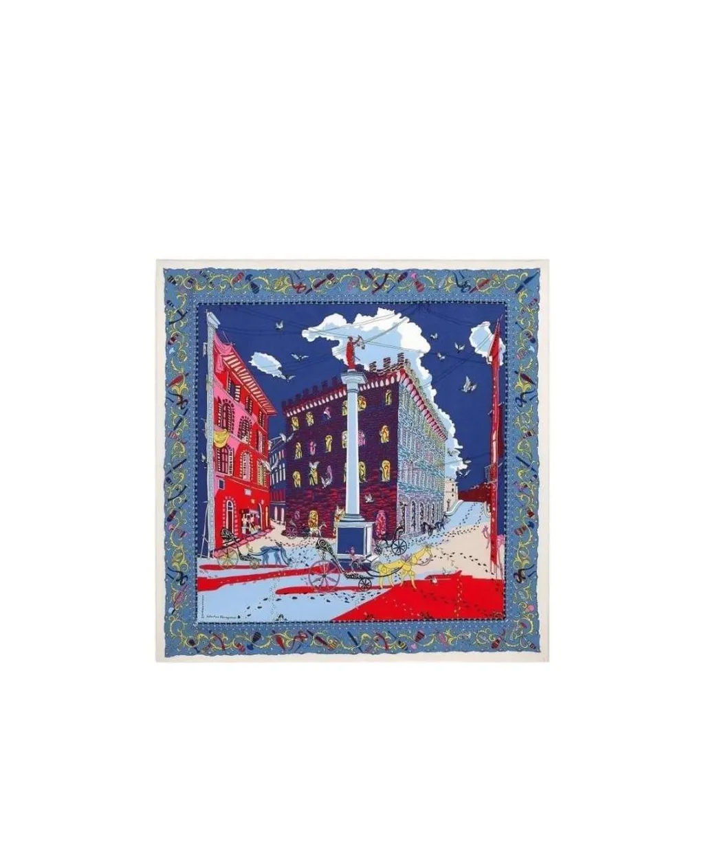 Architectural Printed Silk Scarf