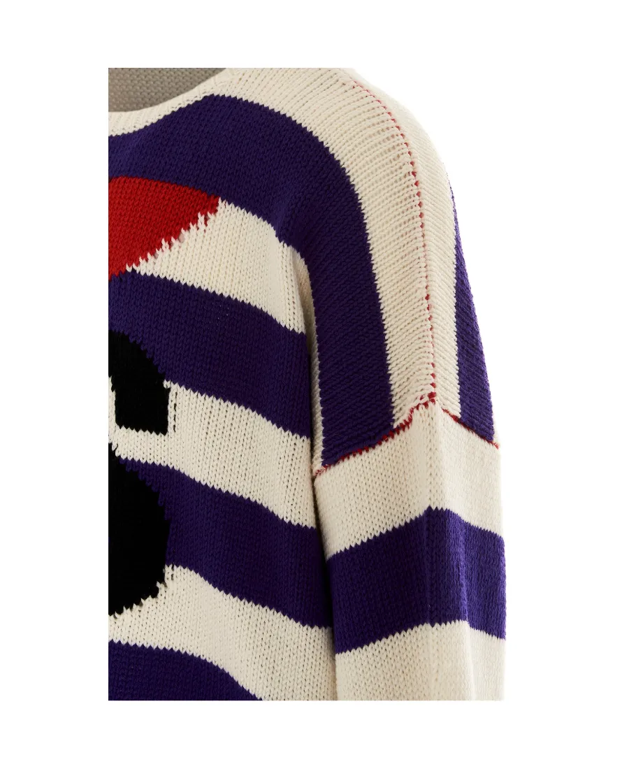 Striped Knitted Wool Pullover