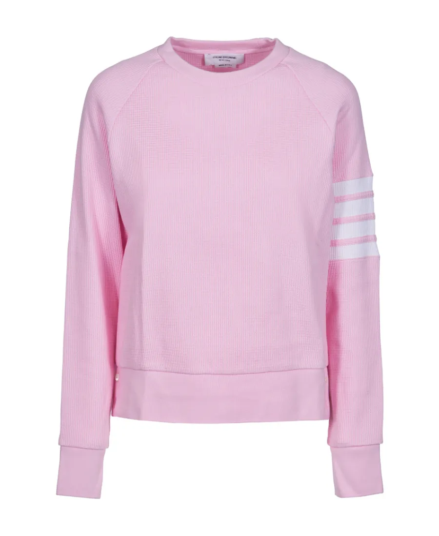 Thom Browne 4-Bar Striped Crewneck Sweatshirt