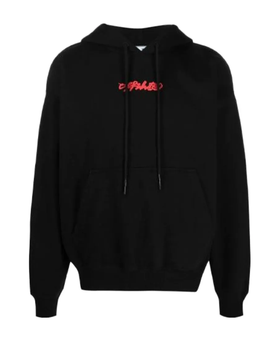 Logo-Print Arrow Painterly-Print Hoodie