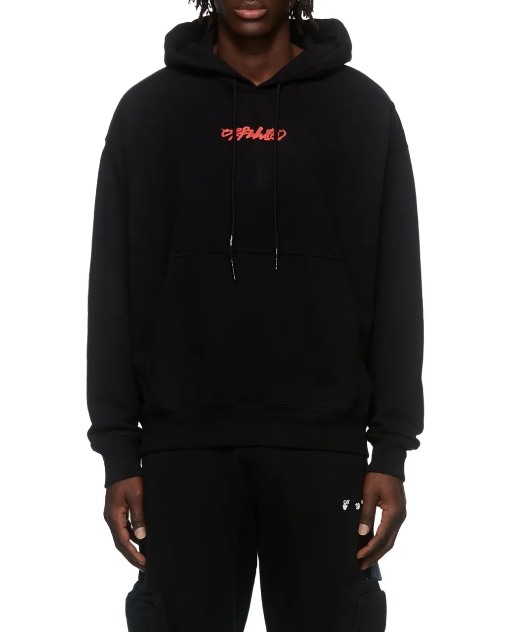 Logo-Print Arrow Painterly-Print Hoodie