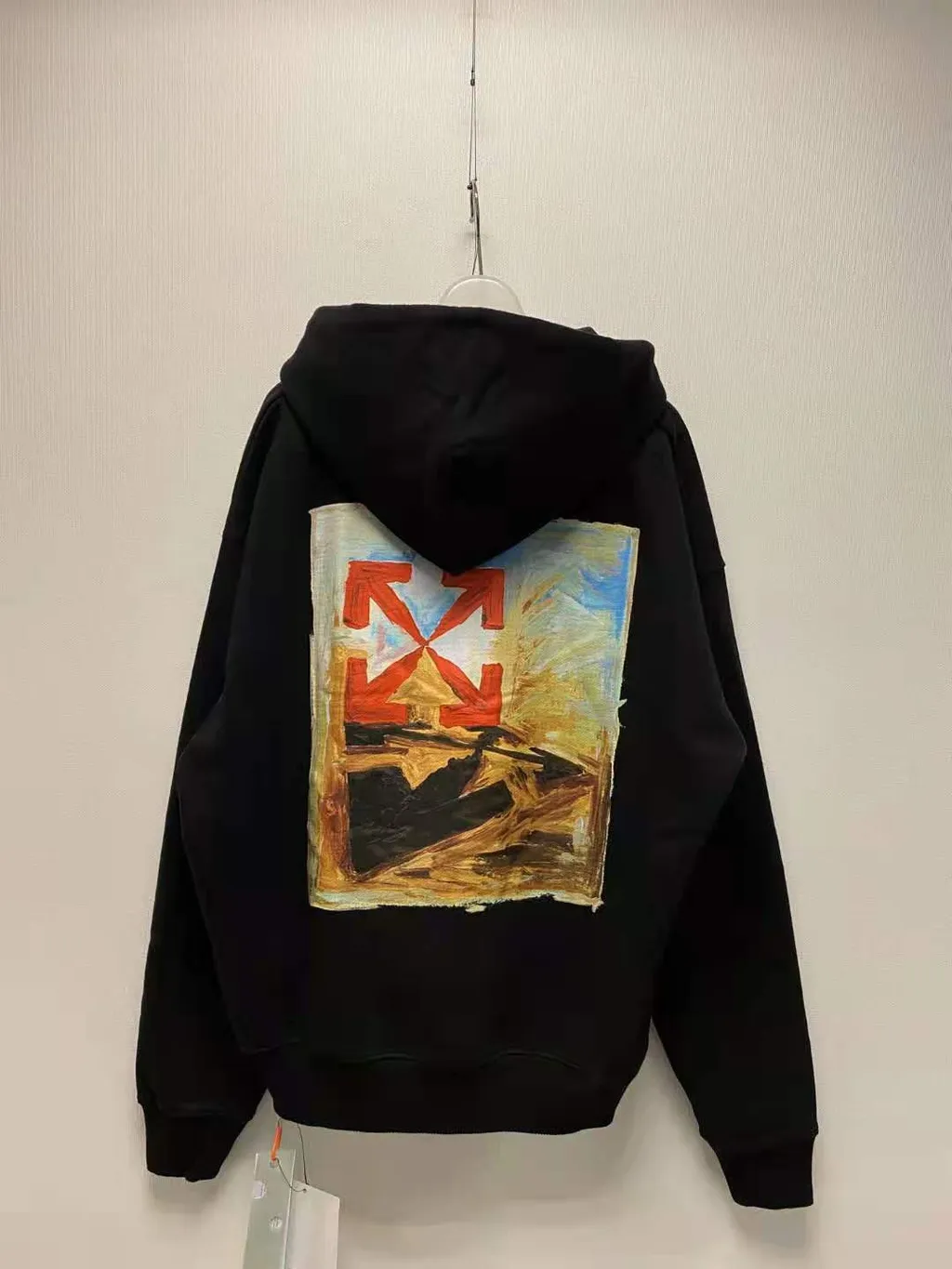 Logo-Print Arrow Painterly-Print Hoodie
