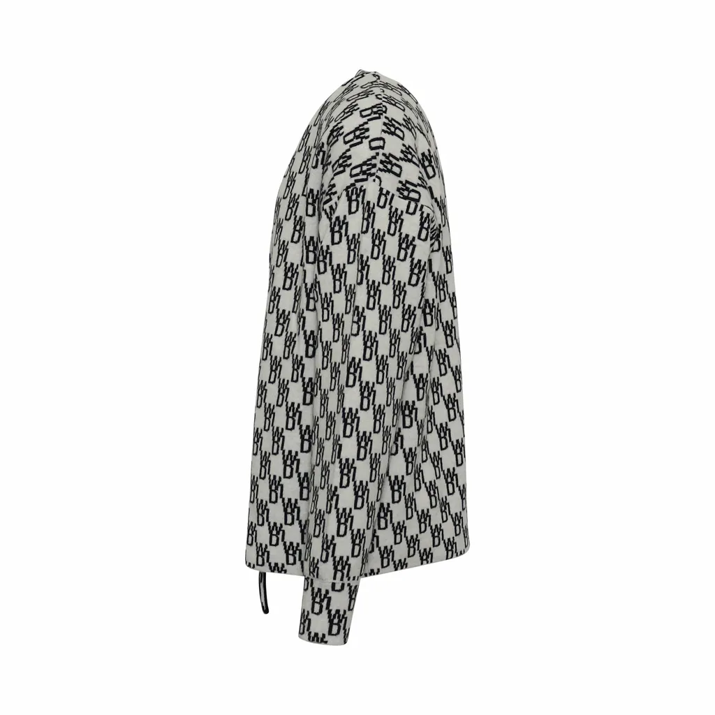 Monogram-Print Knitted Cardigan
