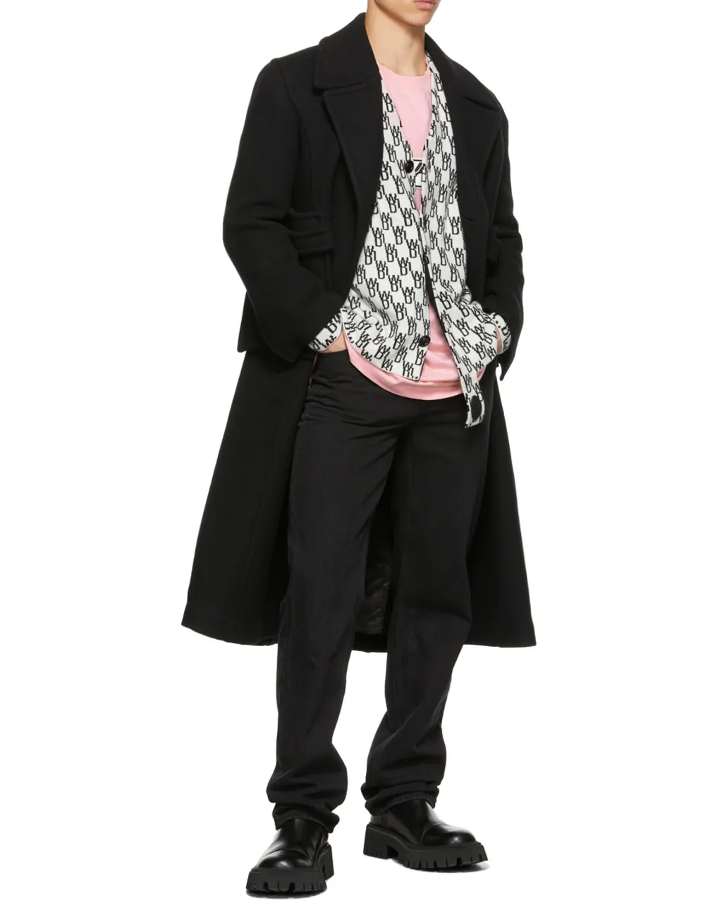 Monogram-Print Knitted Cardigan