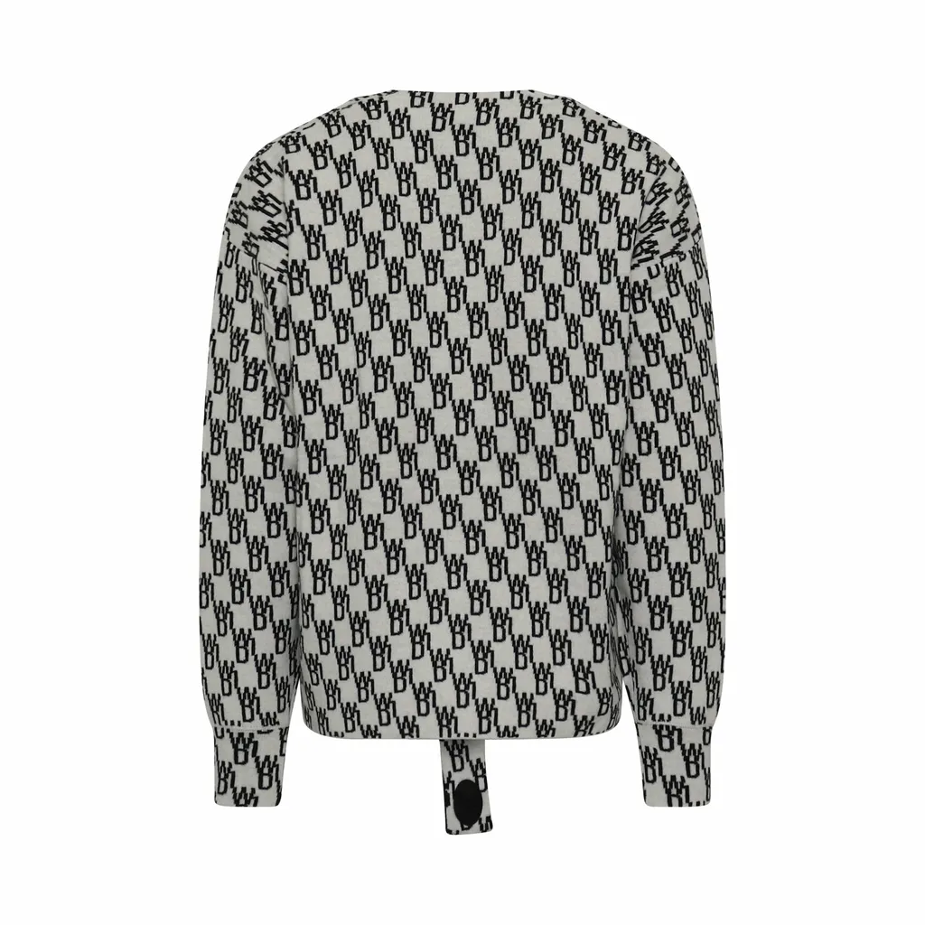 Monogram-Print Knitted Cardigan
