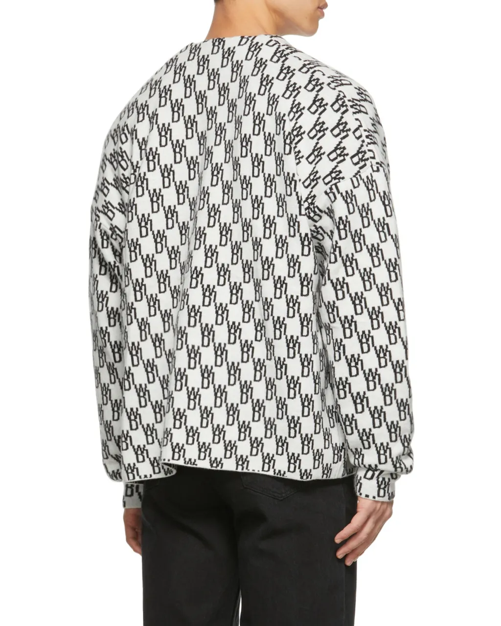 Monogram-Print Knitted Cardigan