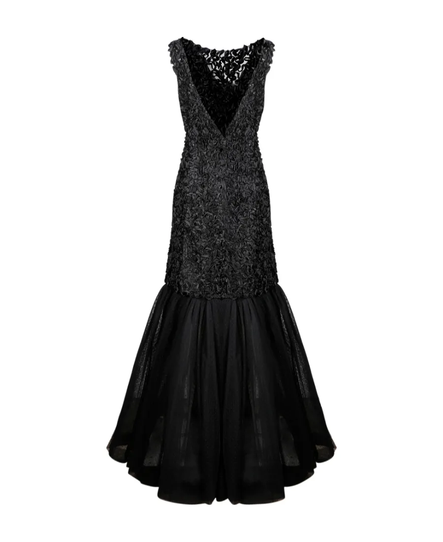 Alberta Ferretti Tulle Panelled Maxi Dress