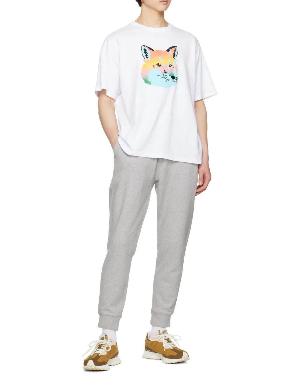 Maison Kitsuné Fox Printed Crewneck T-Shirt