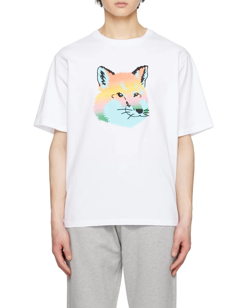 Maison Kitsuné Fox Printed Crewneck T-Shirt