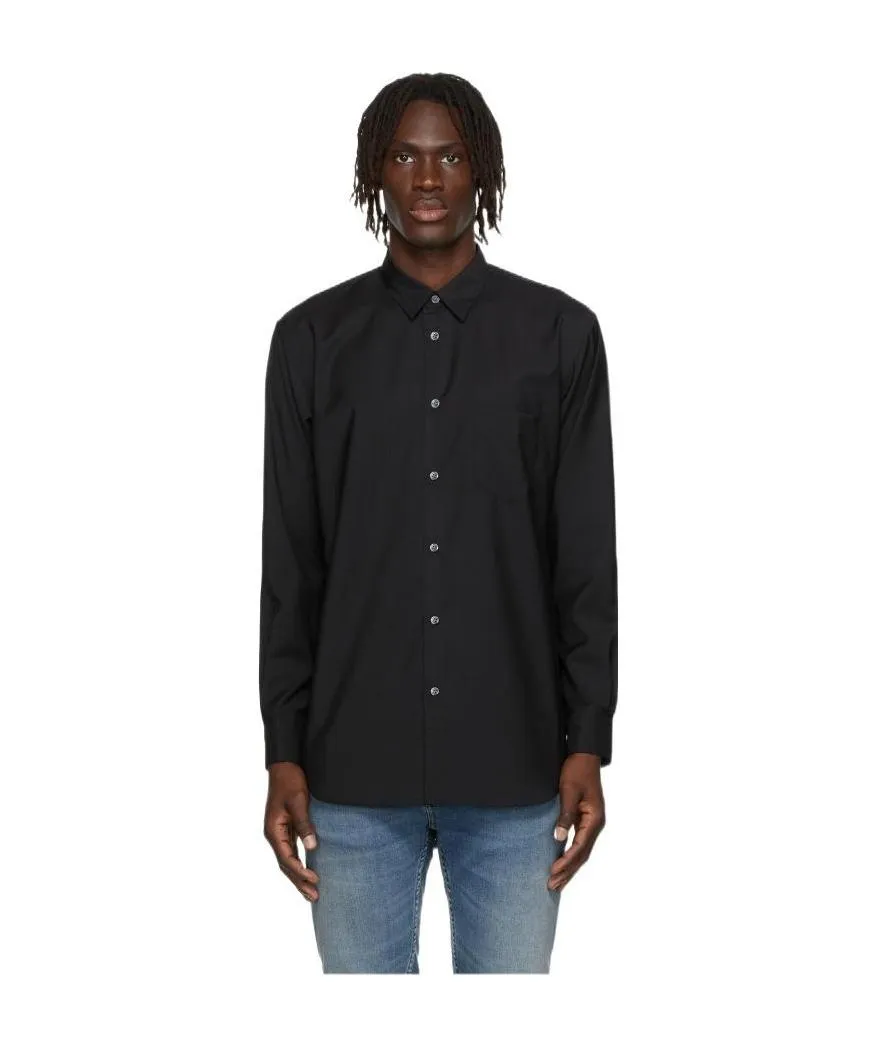 Black Logo Wool Shirt