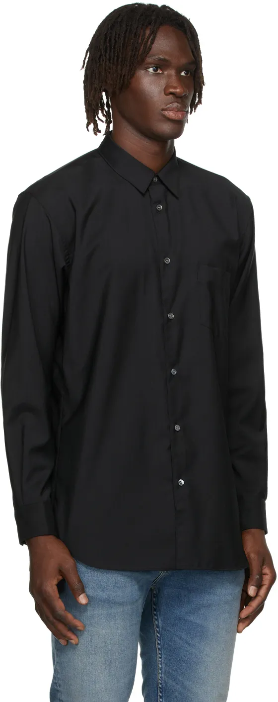 Black Logo Wool Shirt