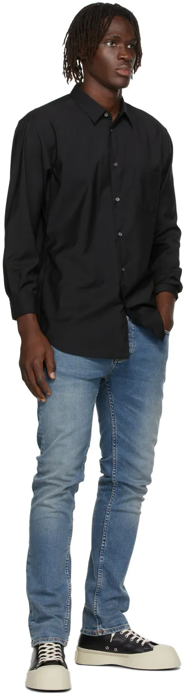 Black Logo Wool Shirt