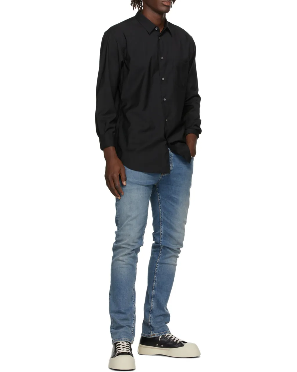 Black Logo Wool Shirt