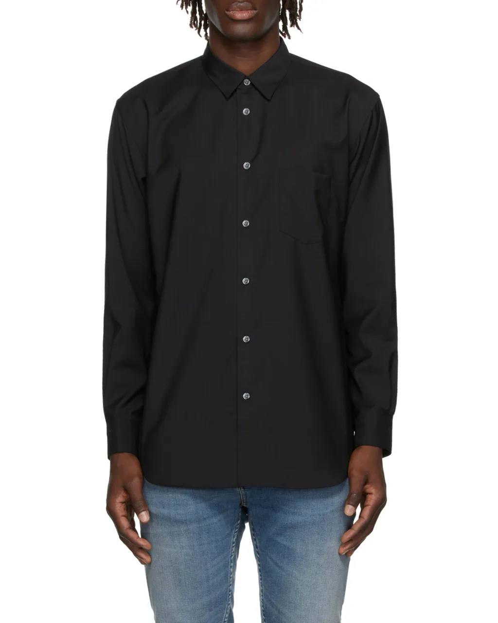 Black Logo Wool Shirt