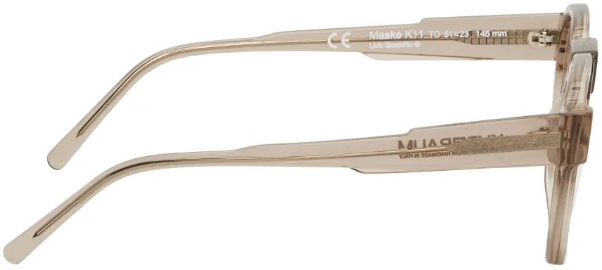 Taupe Logo Round Flat Mirror
