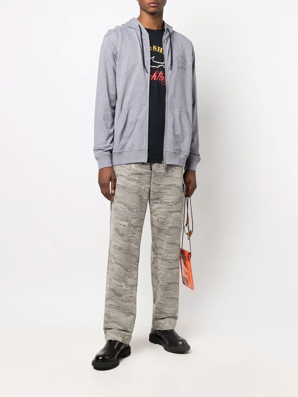 Logo-Print Zip-Up Hoodie
