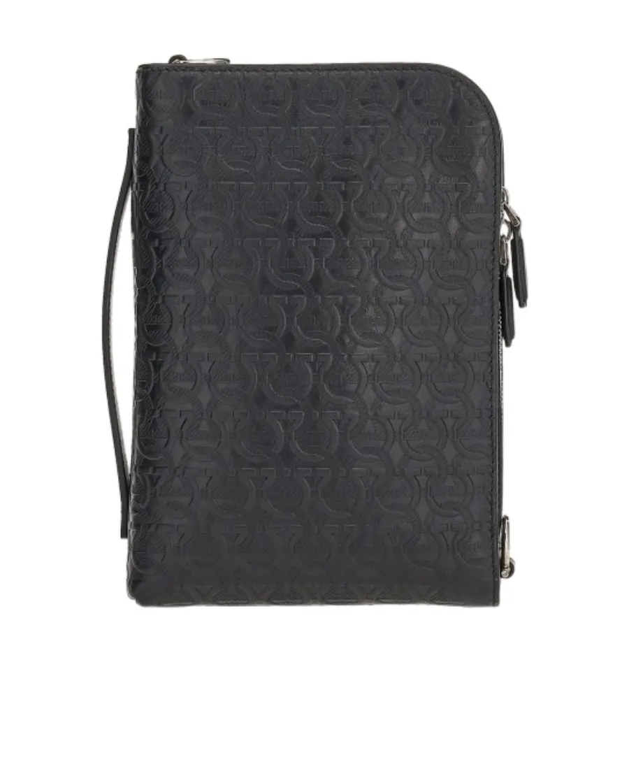 Gancini-Embossed Messenger Bag