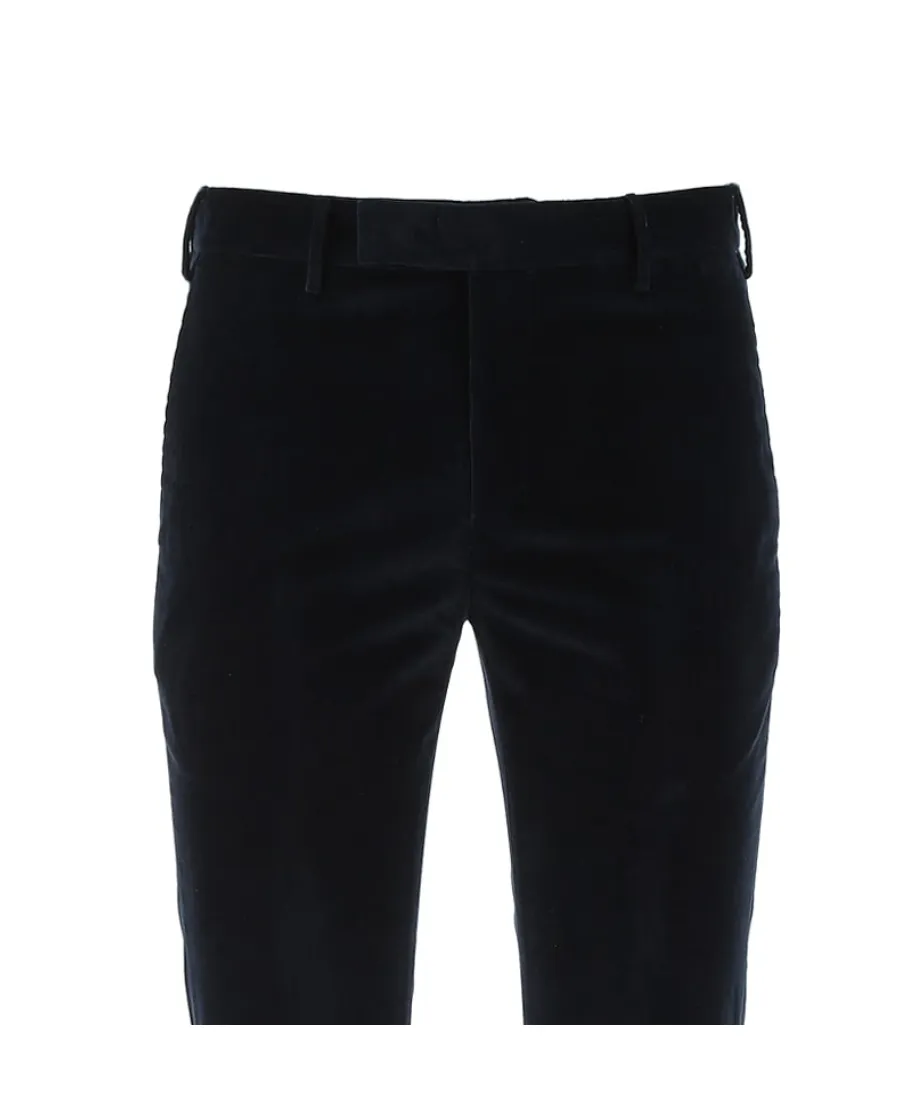 Pt Torino Mid-Rise Cropped Velvet Trousers