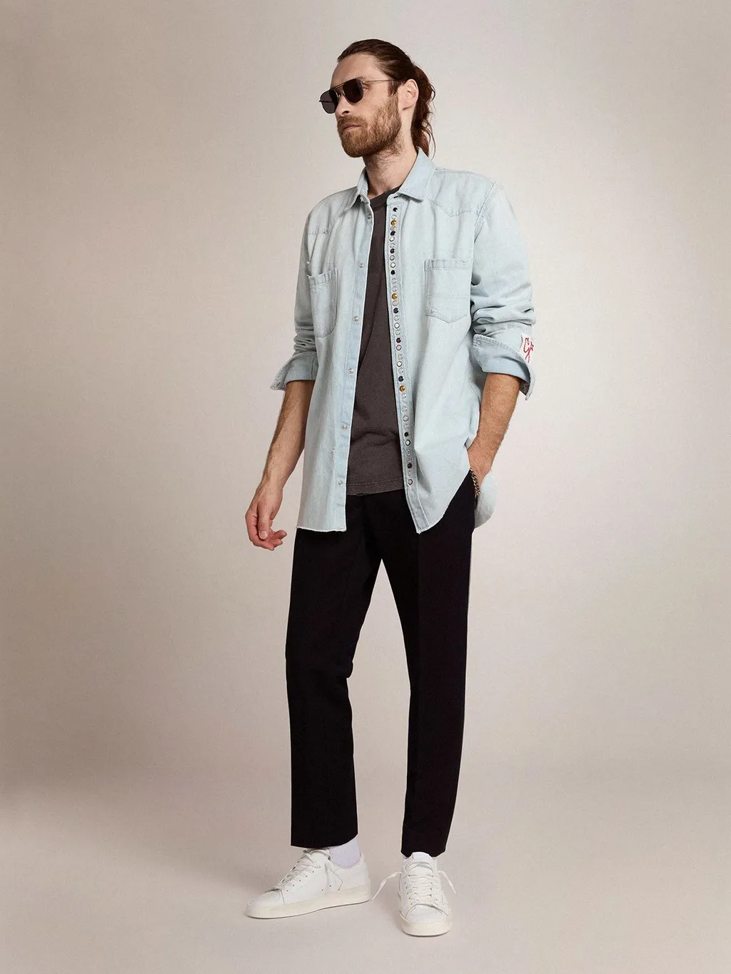 Golden Goose Deluxe Brand Logo Patch Buttoned Shirt